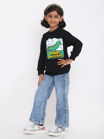Kids Girls Dinosaur First Big Steps Sweatshirt