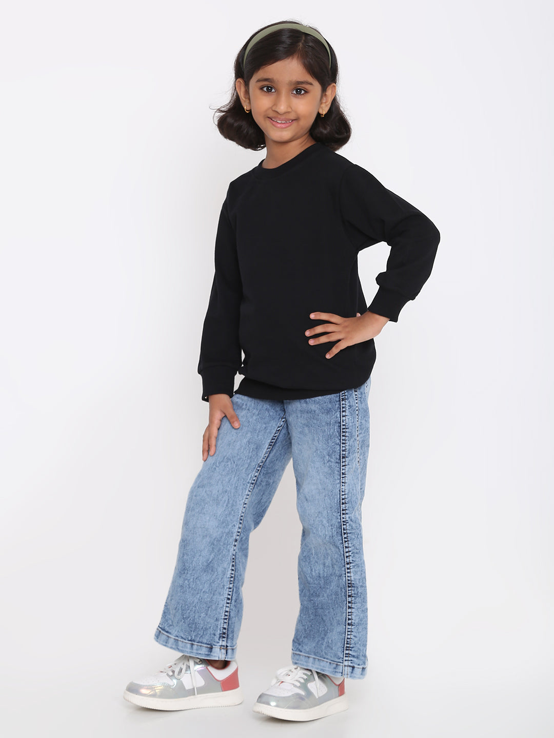 Kids' Girls Plain Sweatshirt - Soft & Stylish