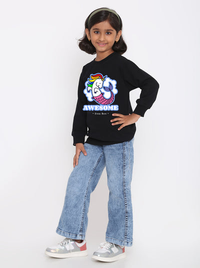 Awesome Since Born Unicorn Sweatshirt for Girls
