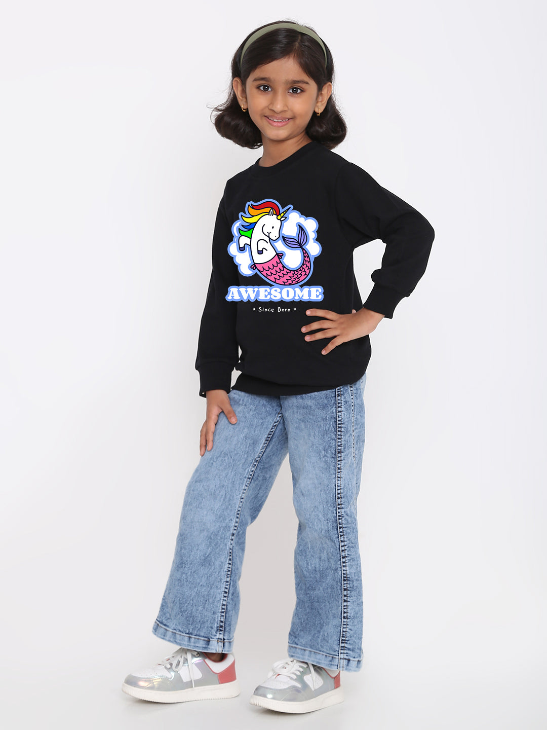 Awesome Since Born Unicorn Sweatshirt for Girls