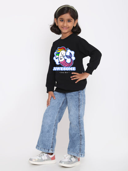 Awesome Since Born Unicorn Sweatshirt for Girls