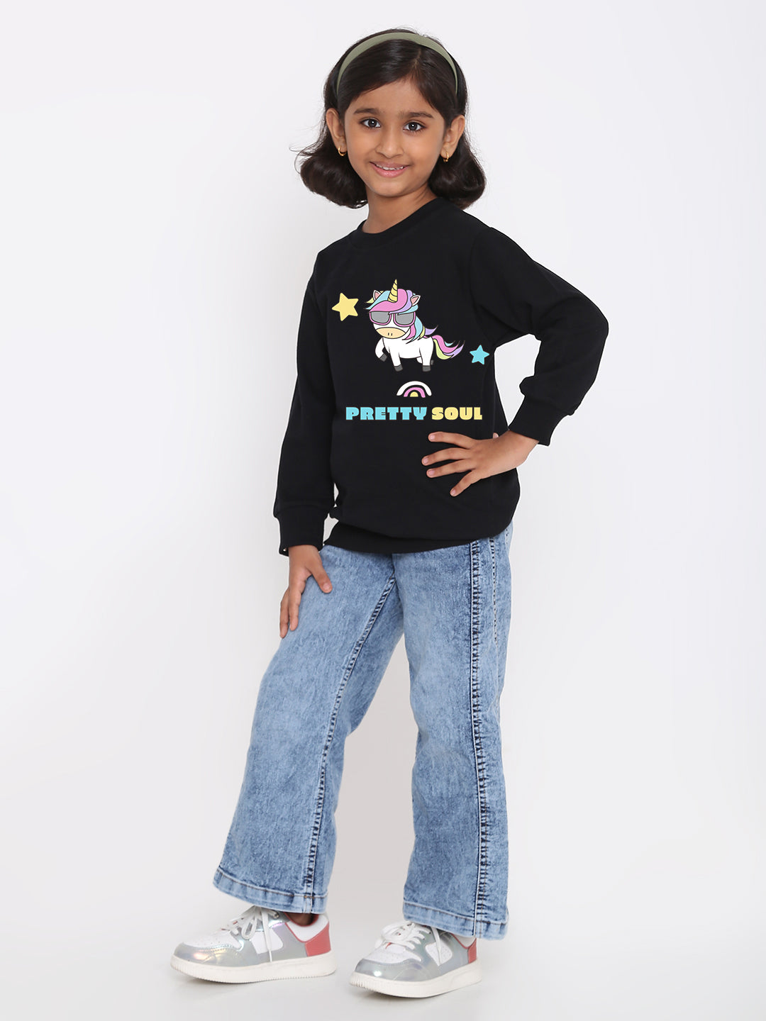 Kids Girls Unicorn Pretty Soul Sweatshirt