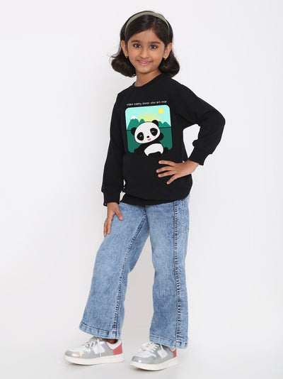 Kids Girls Cute Panda Sweatshirt
