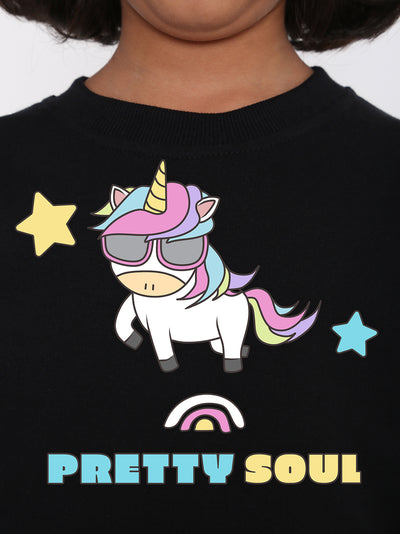 Kids Girls Unicorn Pretty Soul Sweatshirt