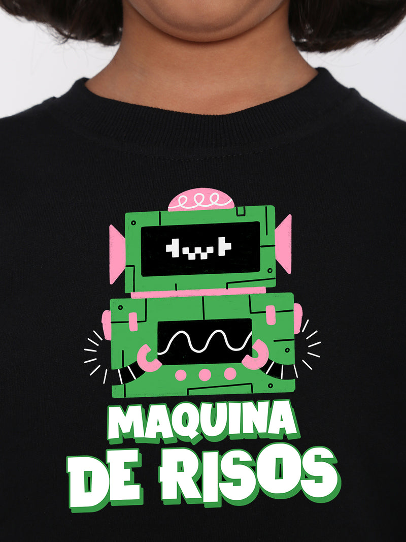 Kids Girls Robot Maquina de Risos Trendy  Sweatshirt