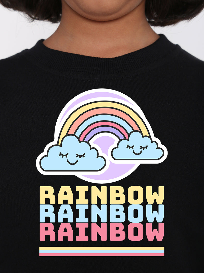 Kids Girls Rainbow Sweatshirt - Stylish & Cozy