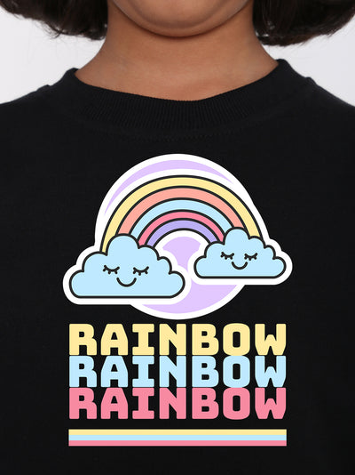 Kids Girls Rainbow Sweatshirt - Stylish & Cozy