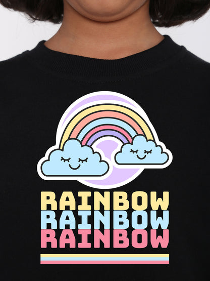 Kids Girls Rainbow Sweatshirt - Stylish & Cozy