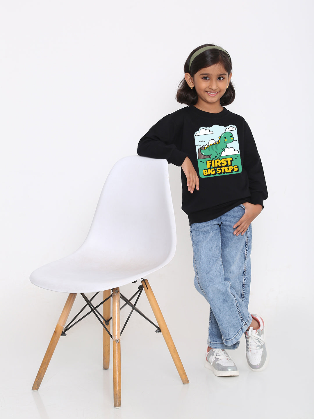 Kids Girls Dinosaur First Big Steps Sweatshirt