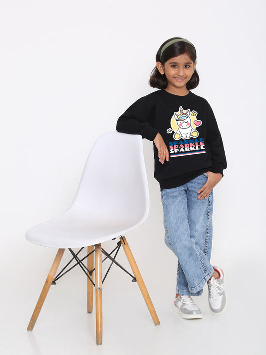 Kids Girls Unicorn Sparkle Sweatshirt