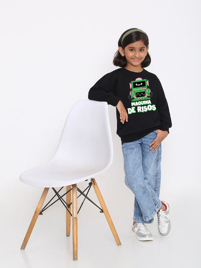 Kids Girls Robot Maquina de Risos Trendy  Sweatshirt
