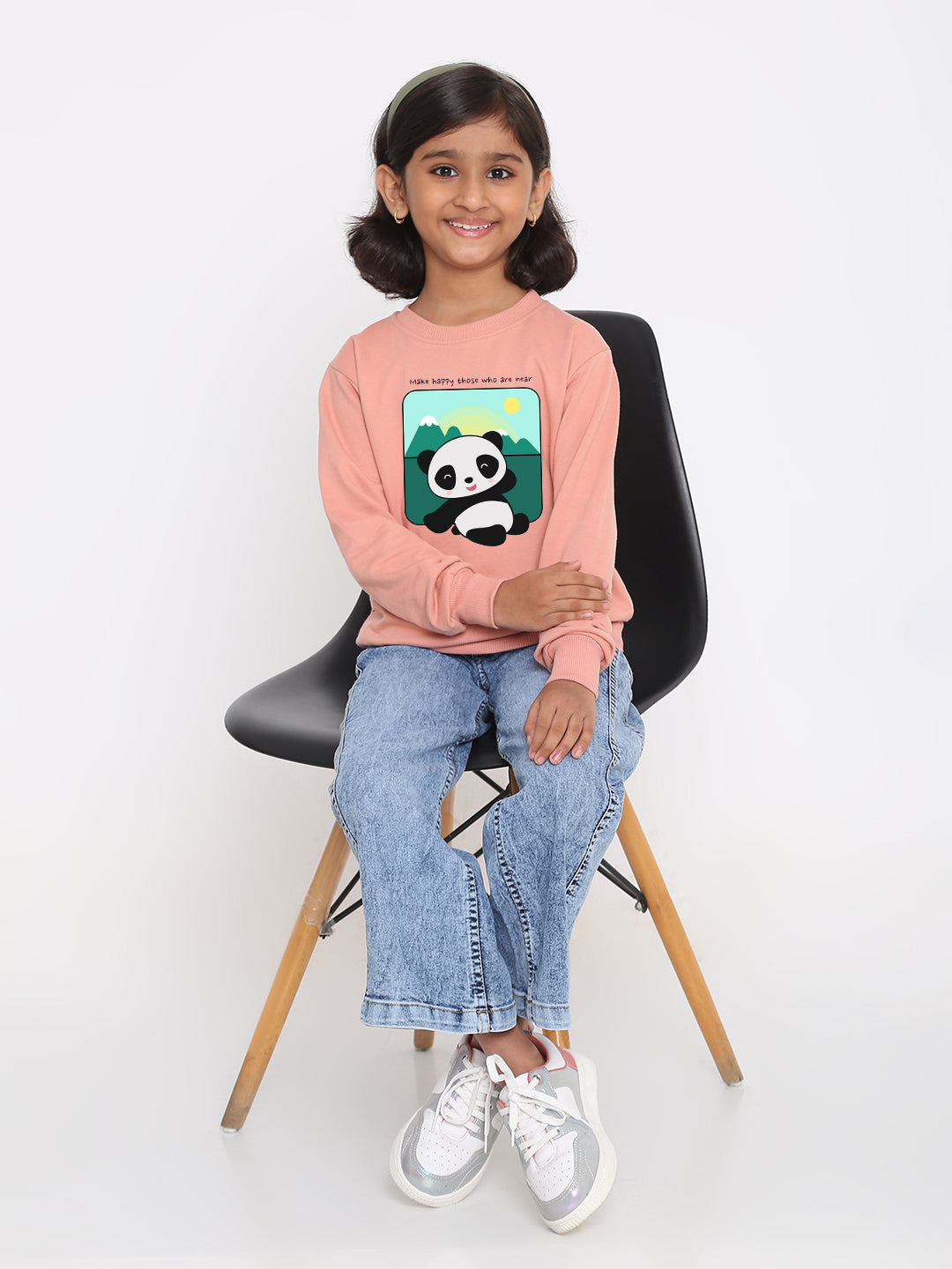 Kids Girls Cute Panda Sweatshirt