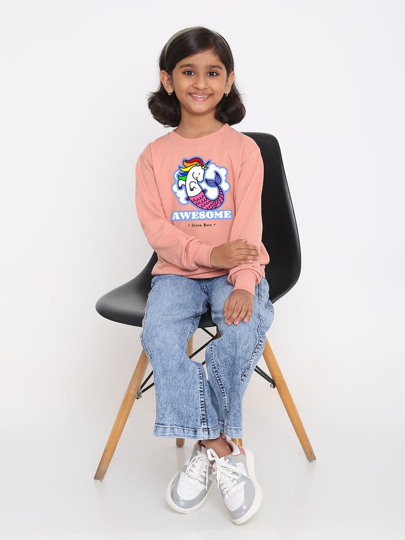 Awesome Since Born Unicorn Sweatshirt for Girls
