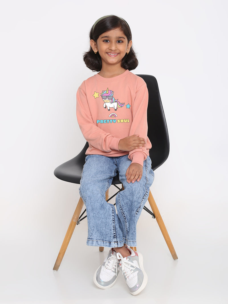 Kids Girls Unicorn Pretty Soul Sweatshirt