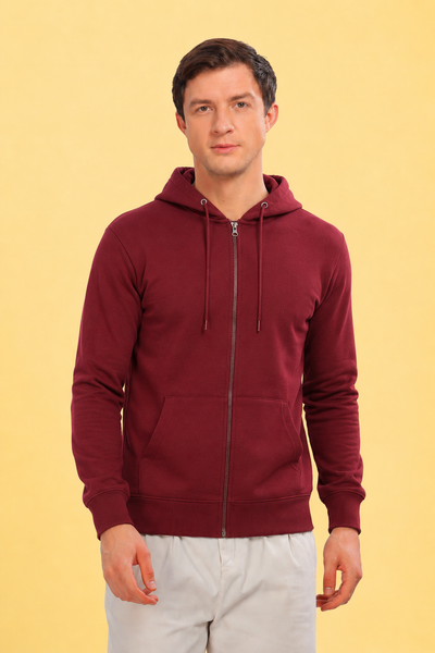 Men’s Plain Comfortable & Stylish Zipper Hooded Hoodie Sweatshirt