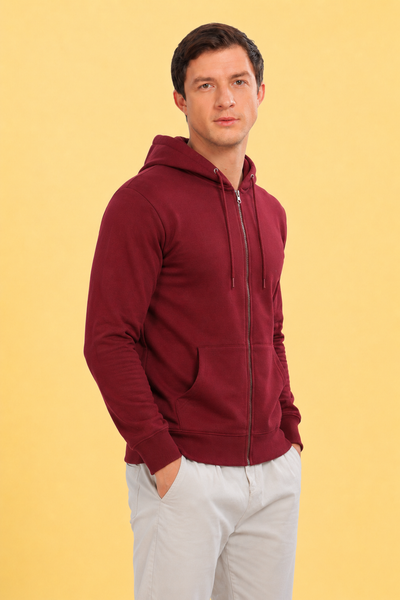 Men’s Plain Comfortable & Stylish Zipper Hooded Hoodie Sweatshirt