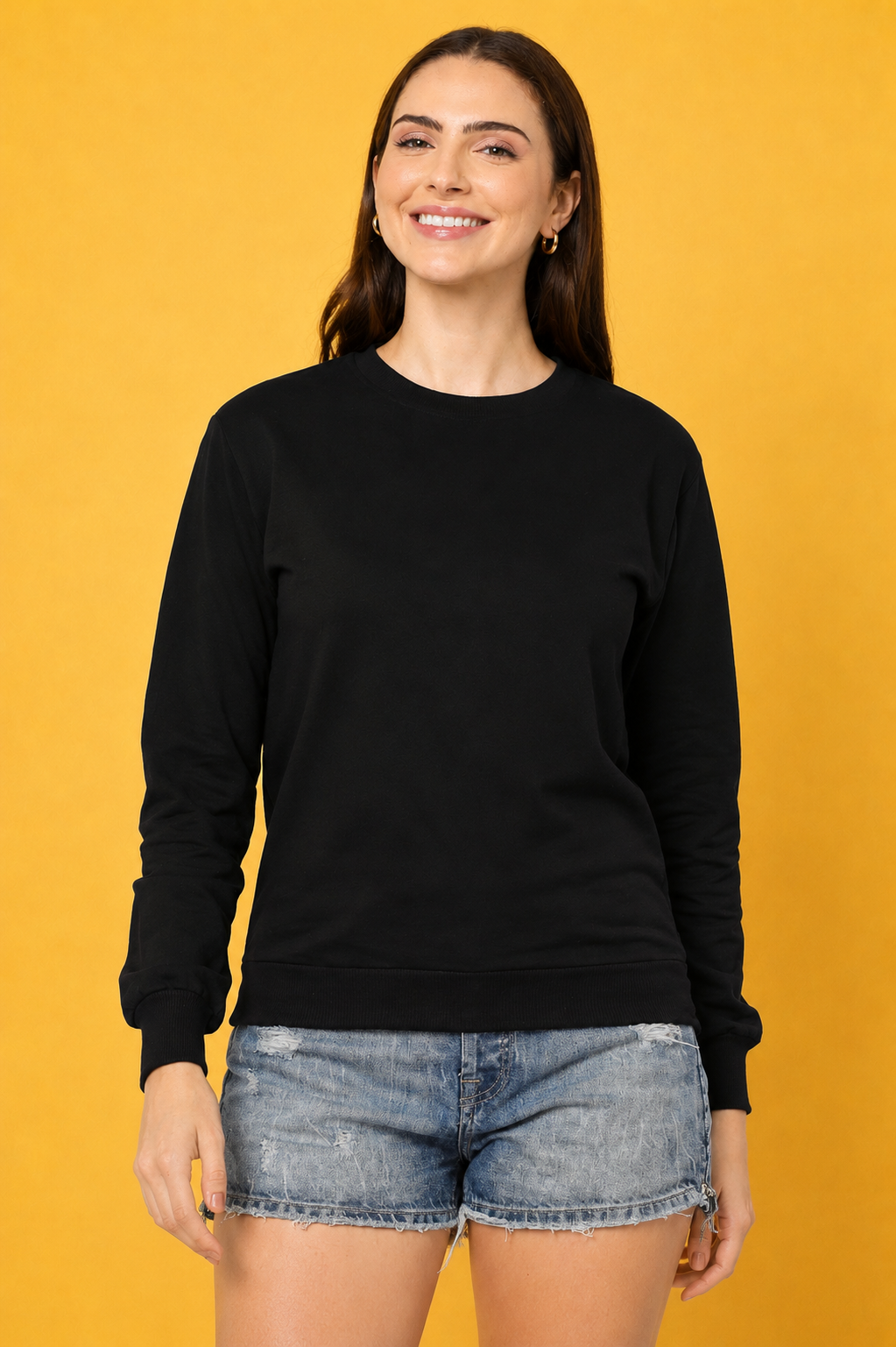 Women’s Solid Prefect Comfortable Full Sleeve Soft & Cozy Feel Sweatshirt