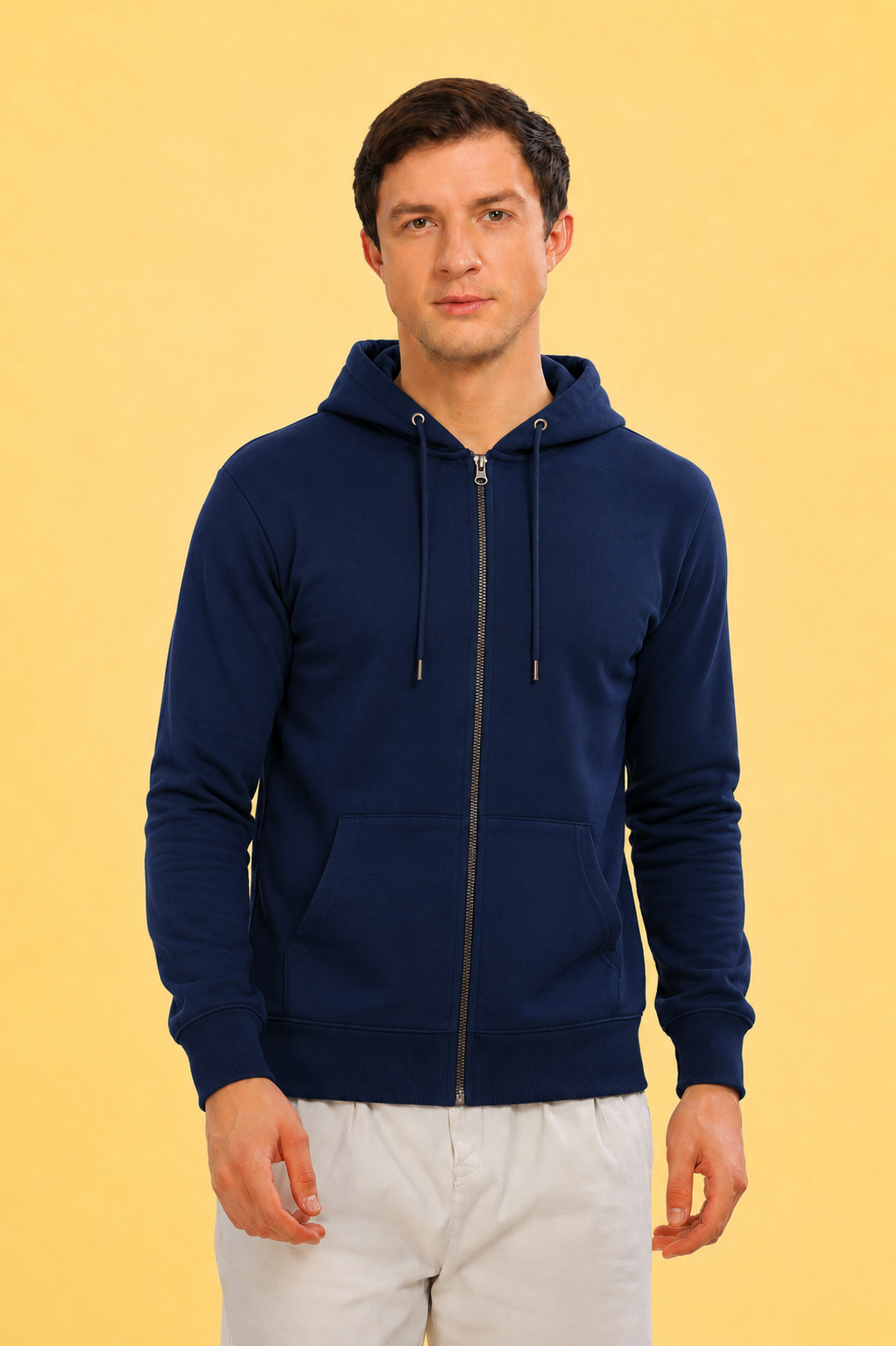 Men’s Plain Comfortable & Stylish Zipper Hooded Hoodie Sweatshirt
