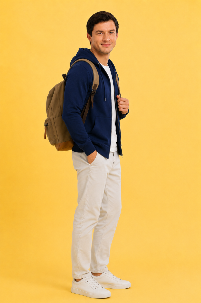 Men’s Plain Comfortable & Stylish Zipper Hooded Hoodie Sweatshirt