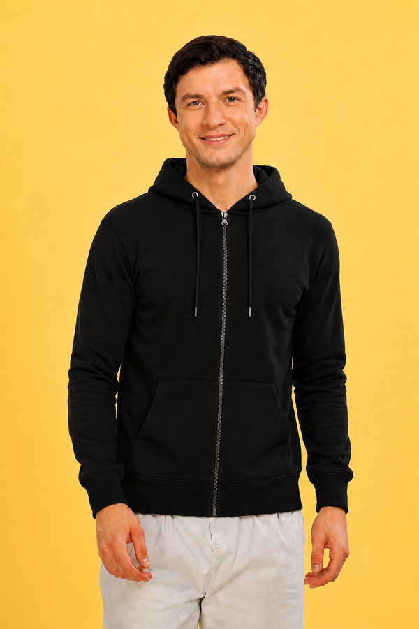 Men’s Plain Comfortable & Stylish Zipper Hooded Hoodie Sweatshirt
