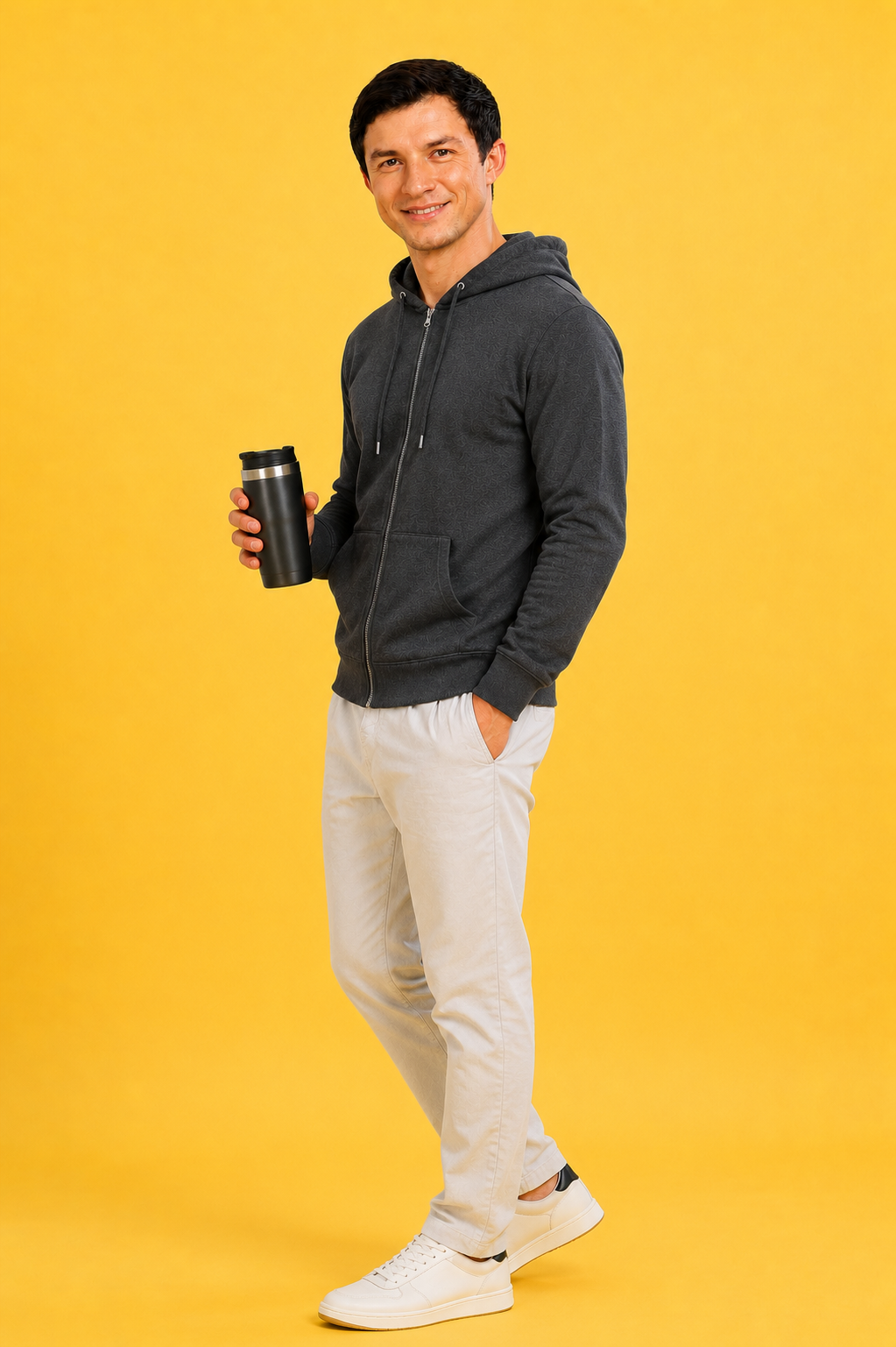 Men’s Plain Comfortable & Stylish Zipper Hooded Hoodie Sweatshirt