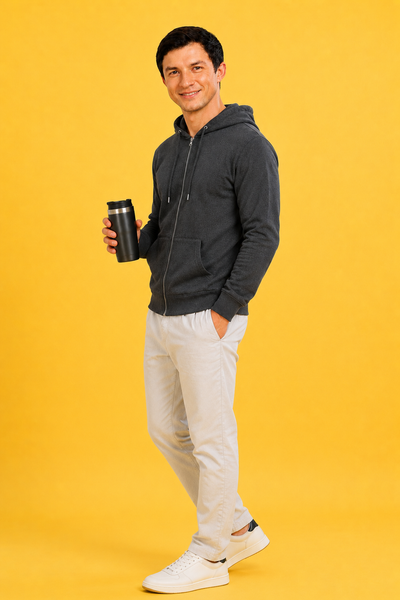Men’s Plain Comfortable & Stylish Zipper Hooded Hoodie Sweatshirt