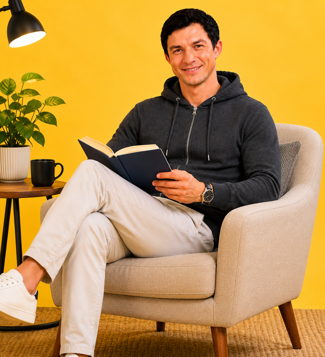 Men’s Plain Comfortable & Stylish Zipper Hooded Hoodie Sweatshirt