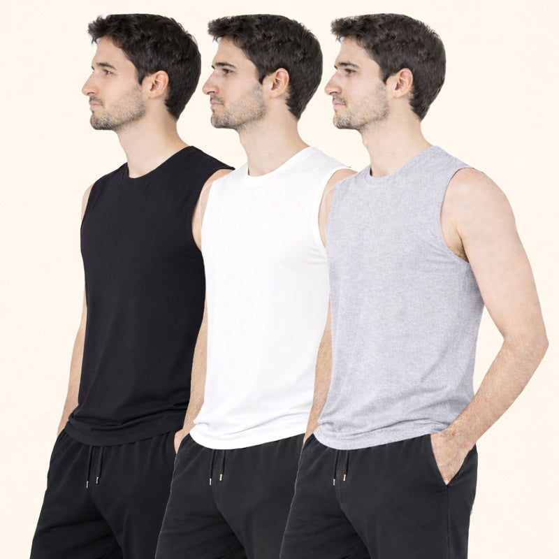 Faltu.co Pack of 3 Multicolour Men Cotton Gym Vest Breathable Sleeveless Sando
