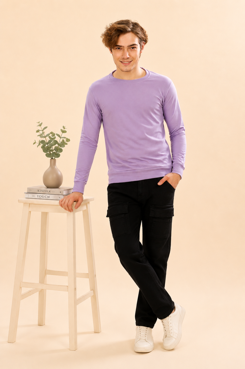 Men’s Solid Stylish Look Full Sleeve Premium Comfort Sweatshirt