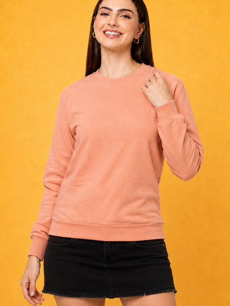 Women’s Solid Prefect Comfortable Full Sleeve Soft & Cozy Feel Sweatshirt