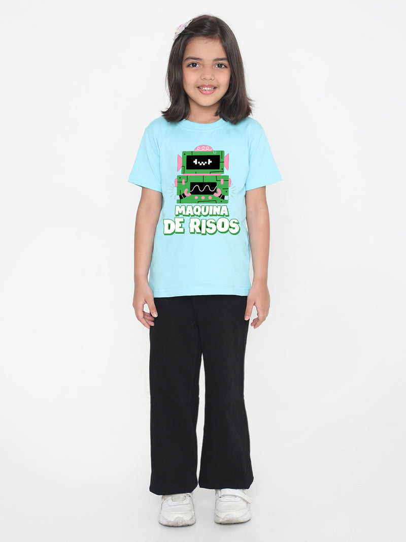 Kids Robot Maquina de Risos T-shirt for Girls