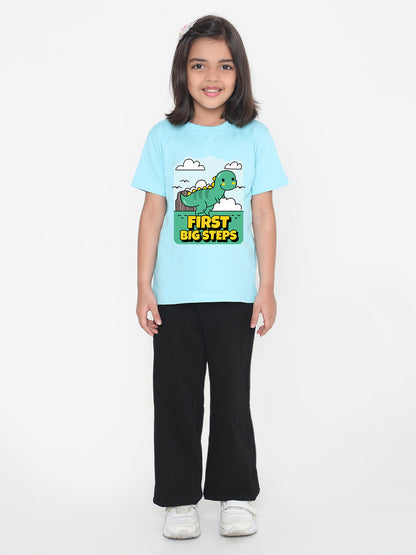 Kids Dinosaur First Big Steps T-shirt for Girls