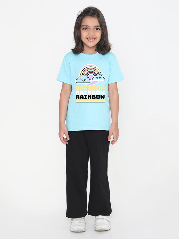 Rainbow Printed T-shirt for Kids Girls
