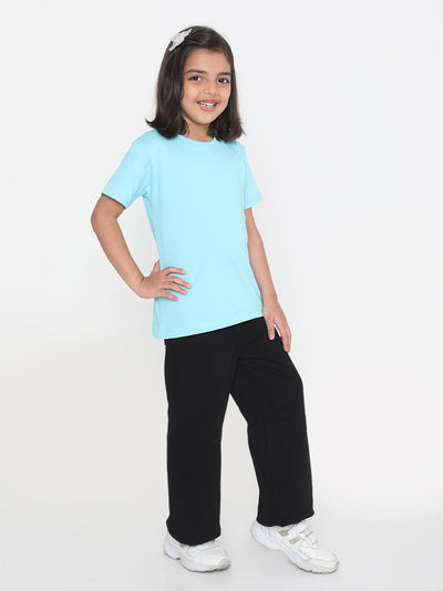 Kids Girls Pure Cotton Plain T-Shirt- Faltu.co