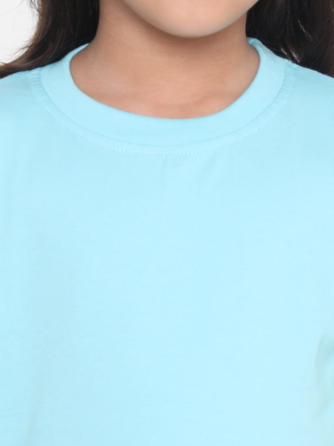 Kids Girls Pure Cotton Plain T-Shirt- Faltu.co