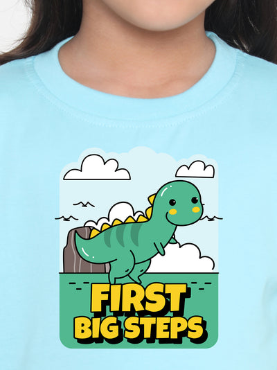 Kids Dinosaur First Big Steps T-shirt for Girls