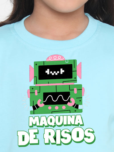 Kids Robot Maquina de Risos T-shirt for Girls