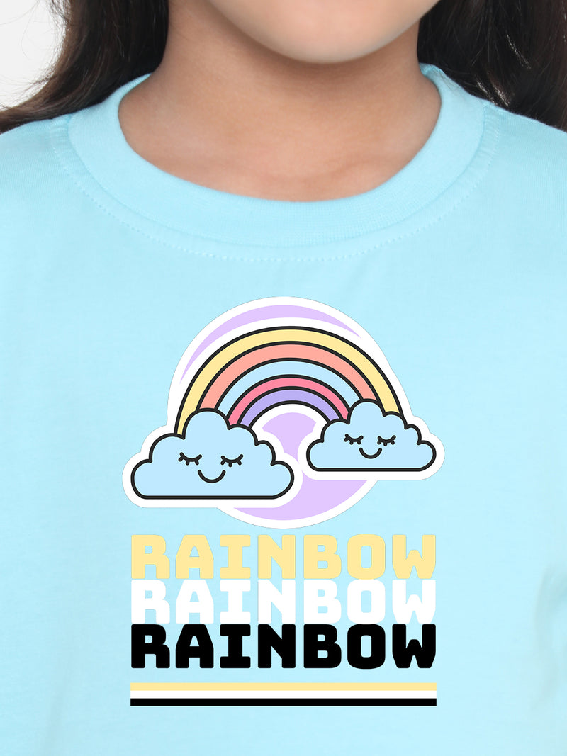 Rainbow Printed T-shirt for Kids Girls