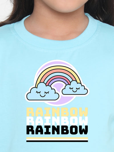 Rainbow Printed T-shirt for Kids Girls