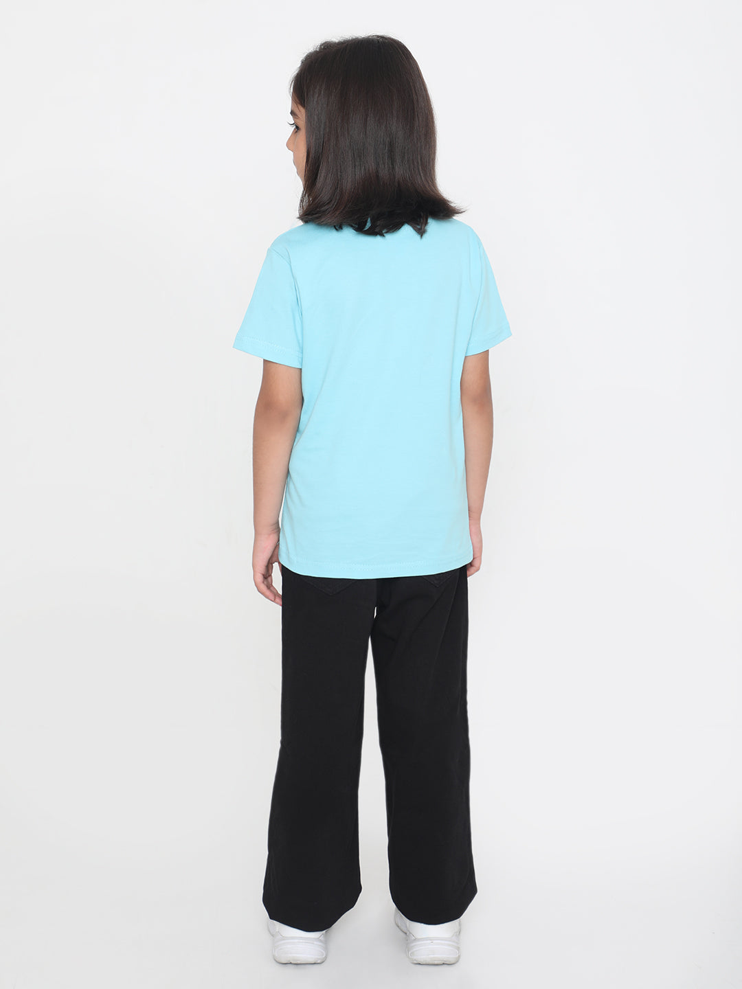 Kids Girls Pure Cotton Plain T-Shirt- Faltu.co