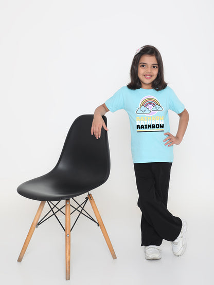 Rainbow Printed T-shirt for Kids Girls