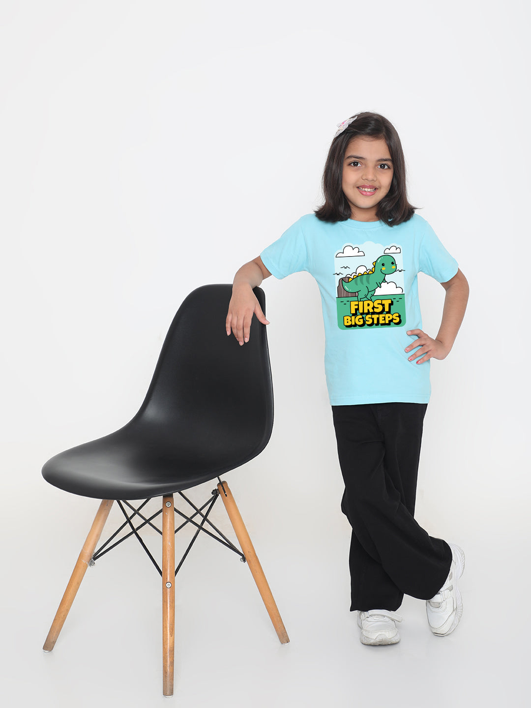 Kids Dinosaur First Big Steps T-shirt for Girls