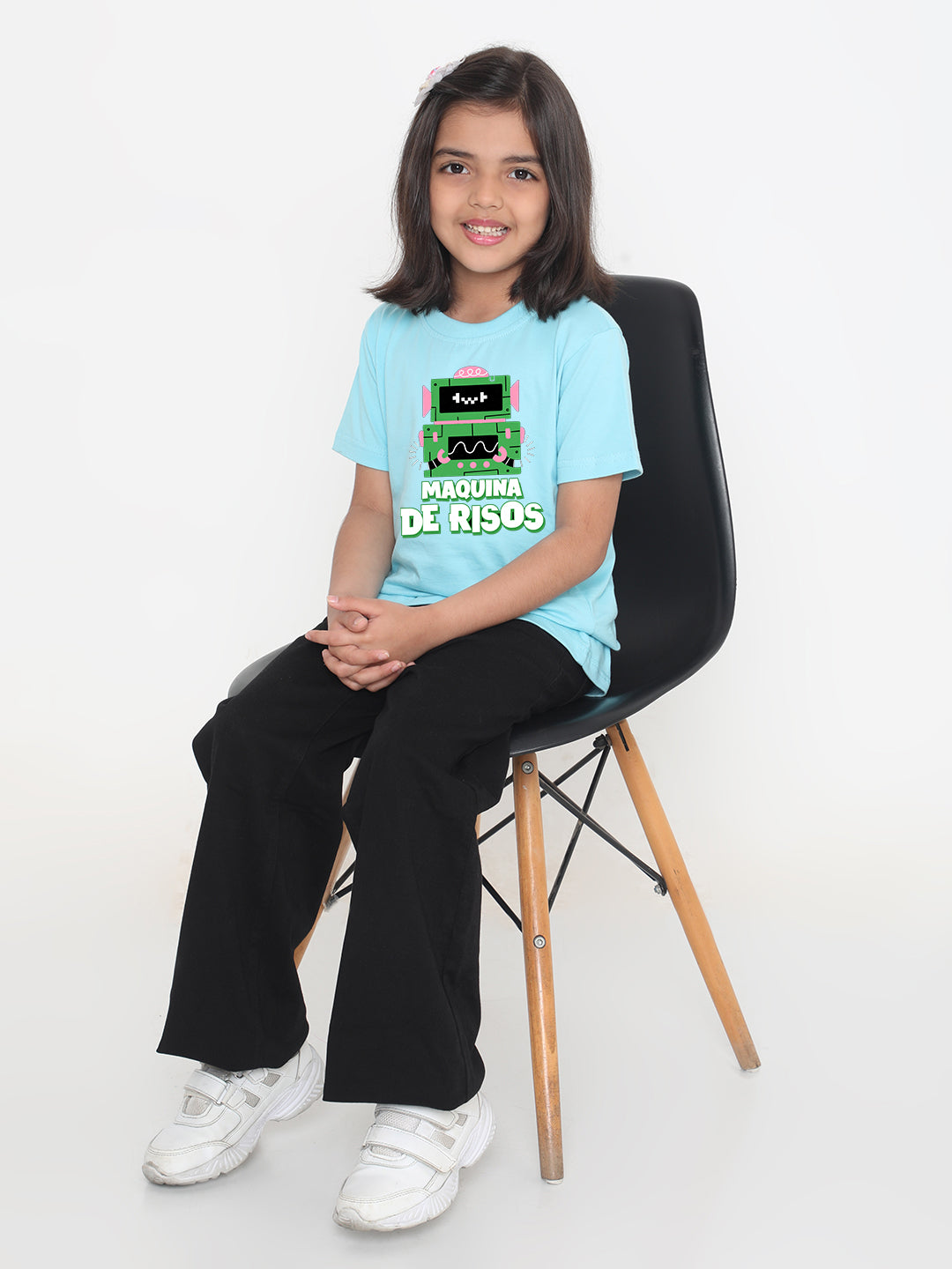 Kids Robot Maquina de Risos T-shirt for Girls