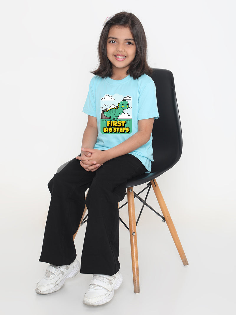 Kids Dinosaur First Big Steps T-shirt for Girls