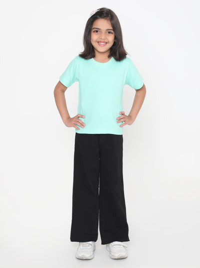 Kids Girls Pure Cotton Plain T-Shirt- Faltu.co
