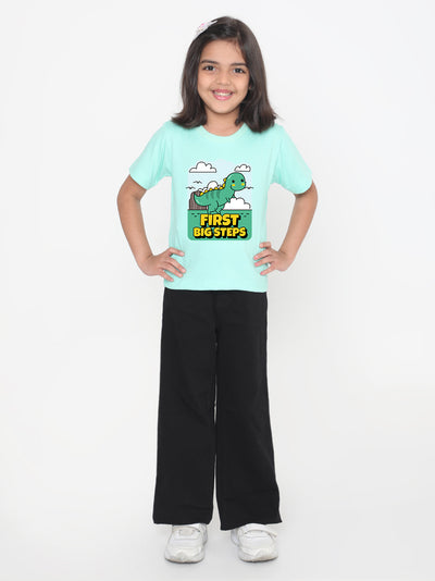 Kids Dinosaur First Big Steps T-shirt for Girls
