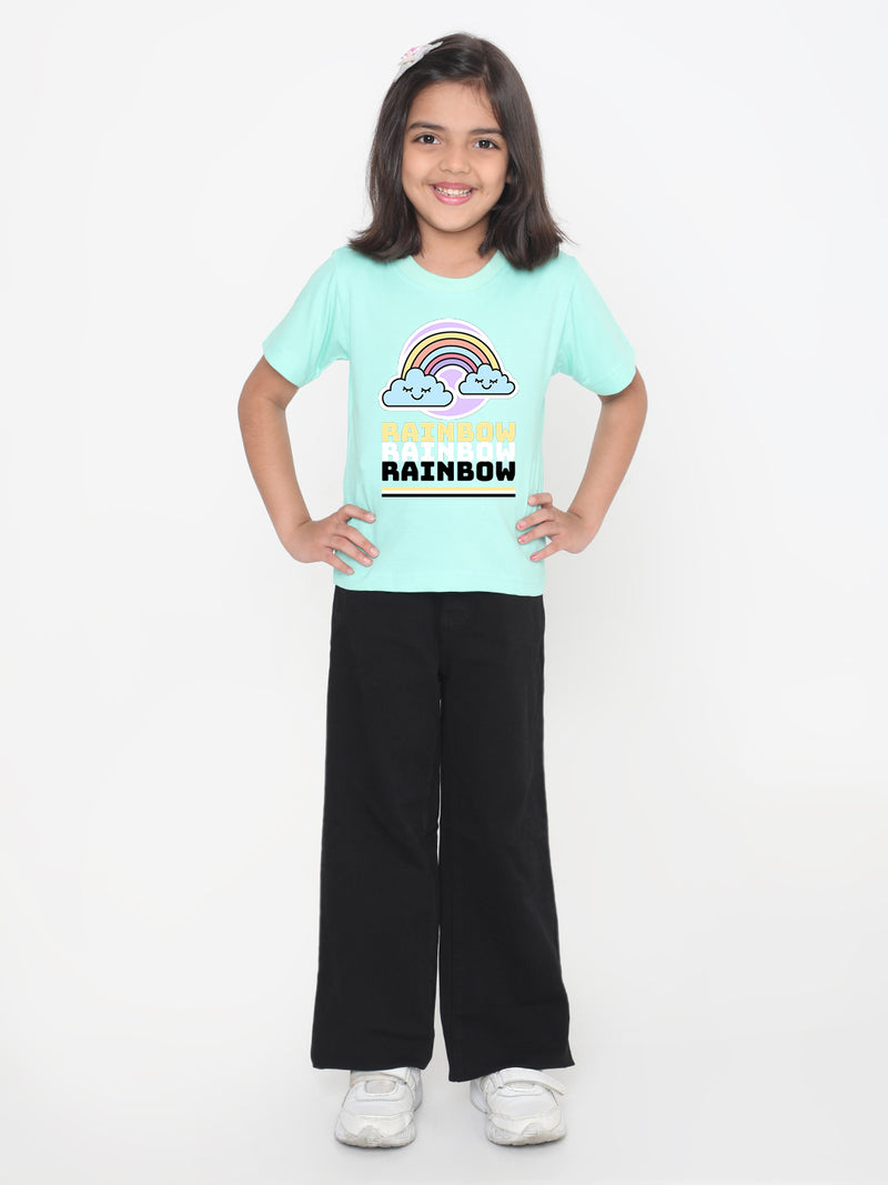 Rainbow Printed T-shirt for Kids Girls