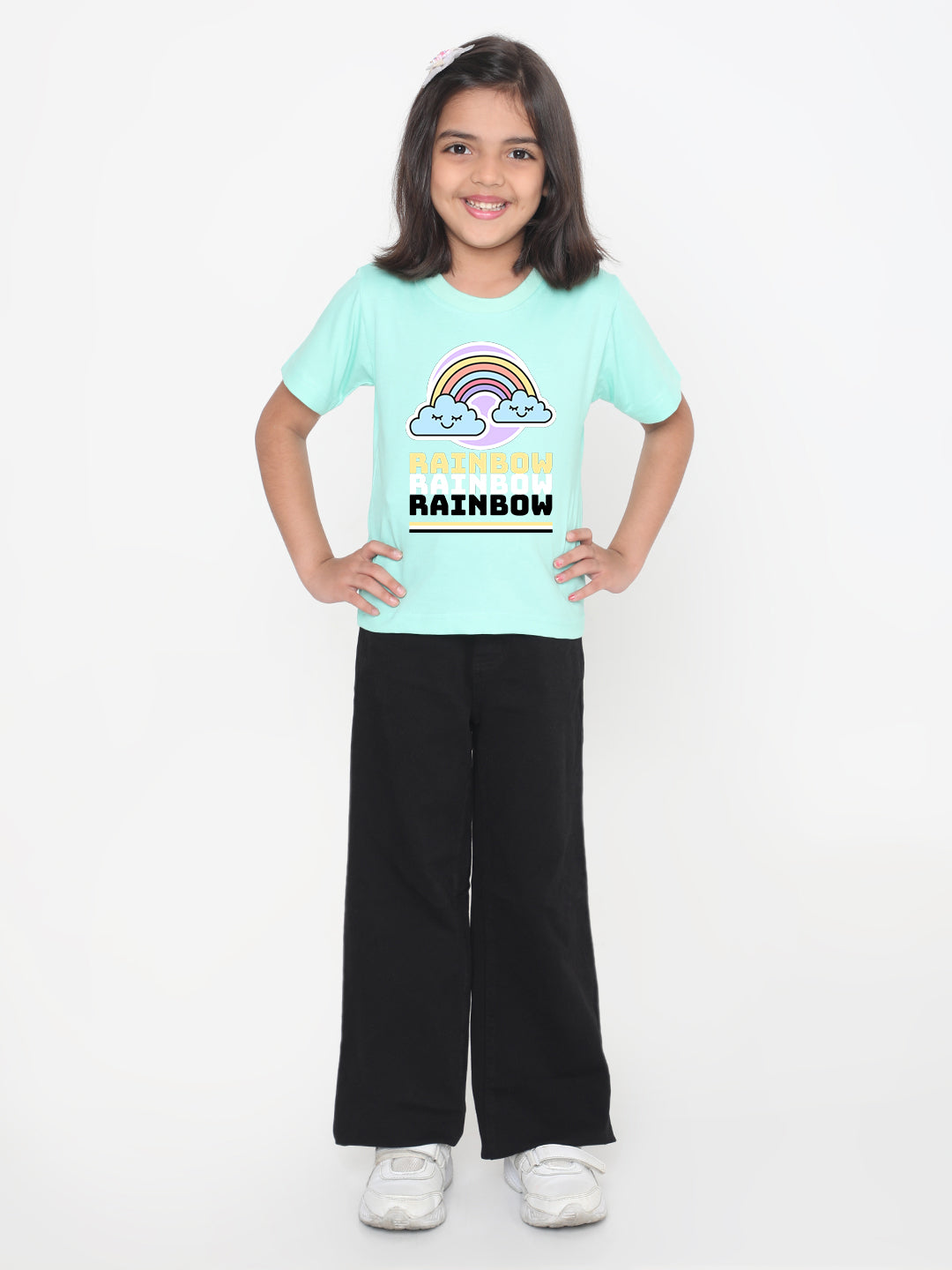 Rainbow Printed T-shirt for Kids Girls