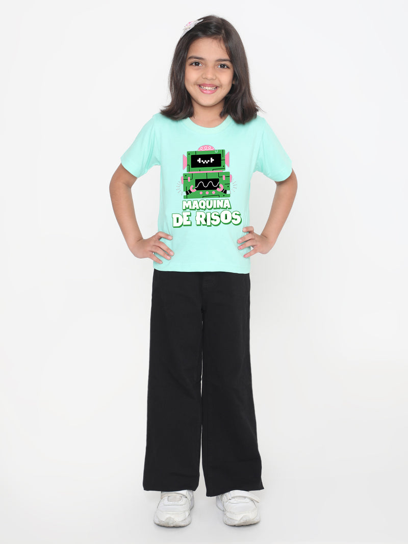 Kids Robot Maquina de Risos T-shirt for Girls
