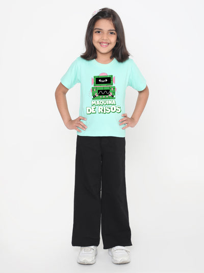 Kids Robot Maquina de Risos T-shirt for Girls